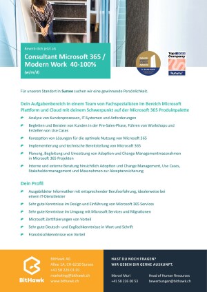 Seite 2 Consultant Microsoft 365 / Modern Work 40 - 100% (w/m/d)