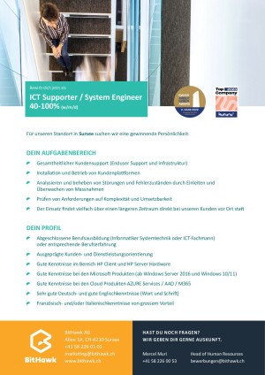 Seite 2 ICT Supporter / System Engineer 40 - 100% (w/m/d)
