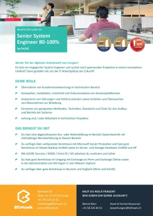 Seite 2 Senior System Engineer im Bereich Engineering 80-100%