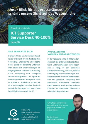 Seite 1 ICT Supporter Service Desk 40-100% (w/m/d)