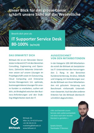 Seite 1 IT Supporter Service Desk 80-100% (w/m/d)