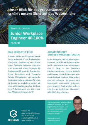 Seite 1 Junior Workplace Engineer 40-100% (w/m/d)