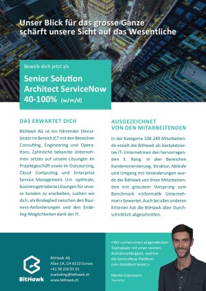 Seite 1 Senior Solution Architect ServiceNow 40-100% (w/m/d)