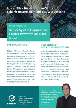 Seite 1 Senior System Engineer im Cluster Plattform 40-100% (w/m/d)