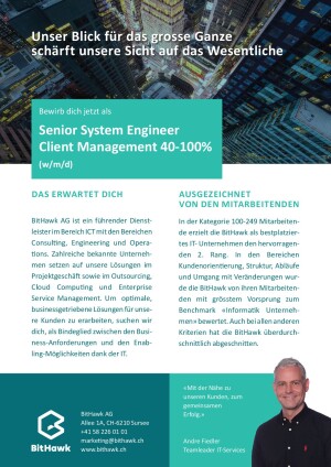 Seite 1 Senior System Engineer Client Management 40-100% (w/m/d)