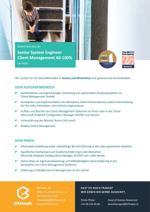 Seite 2 Senior System Engineer Client Management 40-100% (w/m/d)