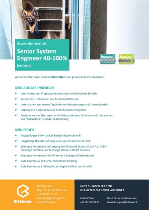 Seite 2 Senior System Engineer 40-100%  (w/m/d)