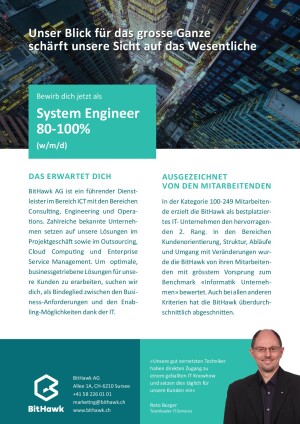 Seite 1 System Engineer 80-100% (w/m/d)