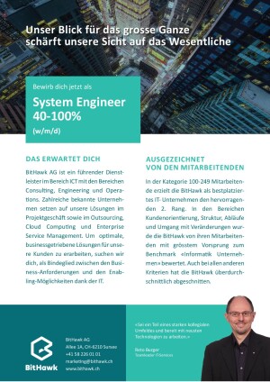 Seite 1 System Engineer 40 - 100% (w/m/d)